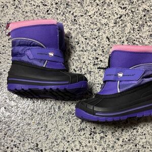 Kids Purple and Black Boots